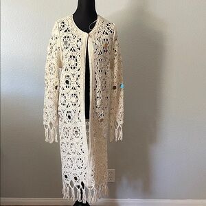 Zara Beige Crochet Cardigan